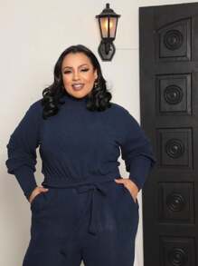 Plus Size Co-Ords - 藍色 - 查看 1