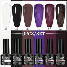 6 cái/bộ Mùa hè/Lễ hội âm nhạc Bộ sơn móng tay dạng gel đặc 7ML dòng Punk độc quyền UV LED Ngâm Off Nail Art Varnish Bộ sơn móng tay dạng gel (6 màu), thích hợp cho các tiệm làm móng. - Nhiều màu - Xem 2