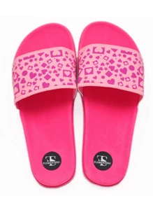 Sandália Chinelo Slide Rosa Pink Feminino Casual Confortável - Rosa chiclete - Visão 1