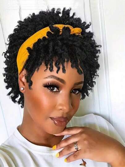 Unisex Short Faux Locs Wig, African Style Braided Synthetic Wig, Heat Resistant Short Braided Wig