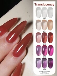 XEIJAYI 1pc 7.3ml Ice-Through White Gel Nail Polish, French Nail Polish, Soak Off UV Light Cure Gel Polish, Art Design Manicure Salon DIY Salon Gel - 白色 - 查看 2