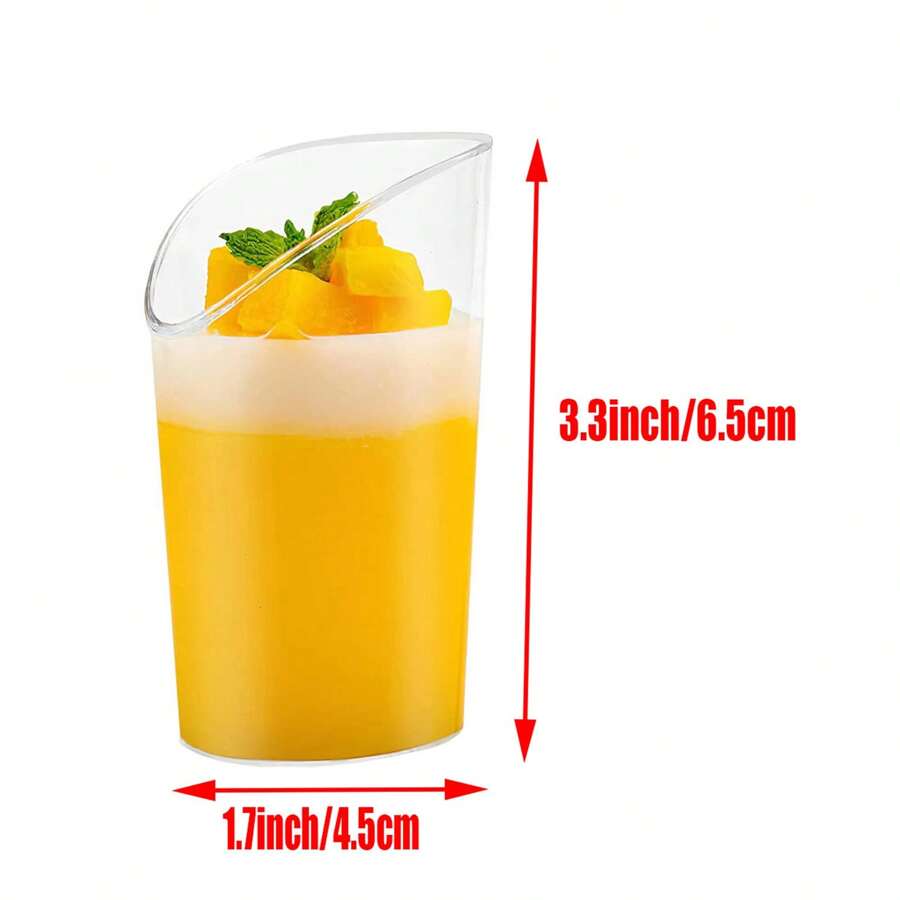 Clear Plastic Dessert Cups With Lids And Spoons, Reusable Square