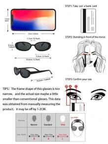 1pc Women Plastic Classic Oval Pose Travel Fashion Black Fashion Glasses For Outdoor Accessories Beach Accessories For Women Glasses Shades Basics Fall Winter Women Outfits Clothes Business Casual Gifts For Summer Beach Vacation, Outdoor, Travel Preppy Style For Back To School