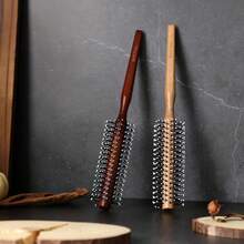 BESTOOL Cepillo redondo para cabello corto y mediano, cepillos redondos para secado con secador, cepillo de peinado redondo para alisar, rizar y peinar flequillo - Marrón - Ver 7