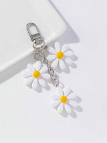 1入組白色雛菊形手提包掛件 - 白色 - 查看 2