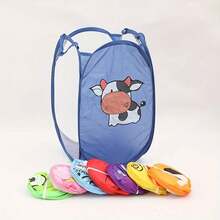 1pc BoHo Chic Cartoon Panda Pop-Up Laundry Hamper, 19.68in*11.81in, Foldable Dirty Clothes Basket, Clothes/Books/Miscellaneous Storage Organizer For Laundry Room/Home Use - Multicolor - View 8