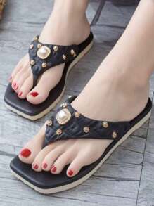 Sandalias Pata Gallo para mujer con diseño de perla