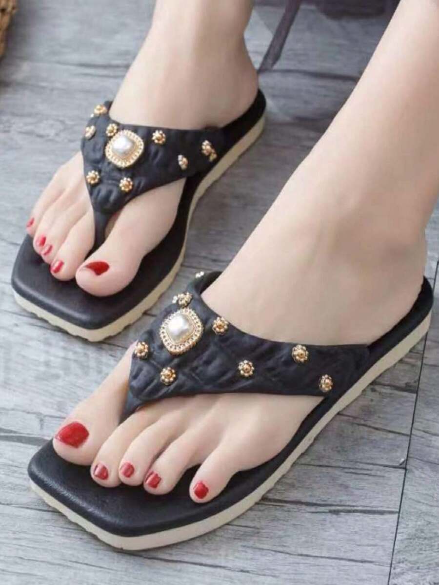 Sandalias Pata Gallo para mujer con diseño de perla