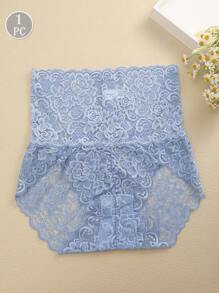 FINETOO 1 pièce Culotte sexy à haut tour de taille pour femmes, en dentelle et avec contrôle de l'abdomen