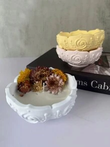 DIY 莲花形硅胶模具，用于制作储物碗和托盘，用于制作玫瑰碗、珠宝托盘、果盘、石膏、树脂、水晶铸件、香薰蜡烛、多肉植物花盆 - 白色矽膠模具 - 查看 5