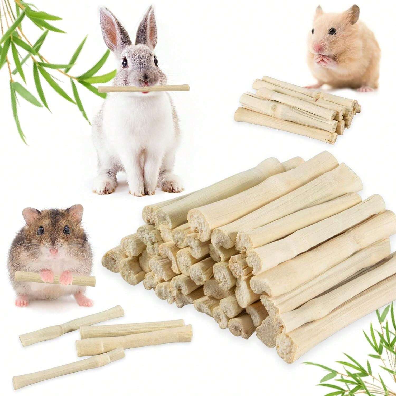 100g Rabbit Chew Toys, Rabbit Treats Made From Natural Sweet Bamboo