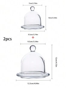 2 件带盖玻璃柠檬杯、水果品尝盘、甜点蛋糕托盘、商用展示盘、品尝托盘圣诞礼物