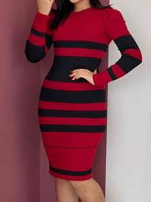 Women Sweater Dresses - 紅色 - 查看 2