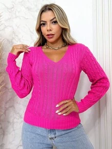 Women Sweaters - Màu Hồng Tươi - Xem 1