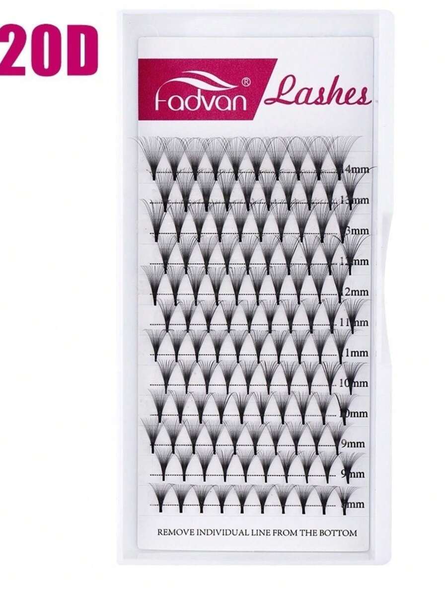 Cílios Fadvan 20d Volume Russo Mix 8-14mm Alongamento Extensão De Cílios Tufo Tufinho - Preto - Visão 1