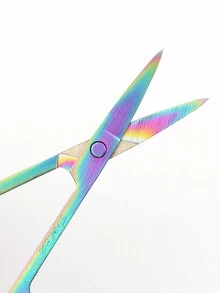 1 pieza Tijeras de cejas, tamaño mini, para cejas y pestañas, empaquetado individualmente, tijeras de belleza, tijeras de colores - Multicolor - Ver 8