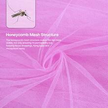 4 Corner Bed Mosquito Net Lace Post Canopy Princess Elegant Netting Curtain With 4 Hanging Hooks 75 X 83 X 95 In - 紫色 - 查看 3