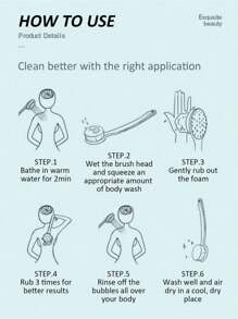 1/3pcs Pink Long-Handled Shower Brush, Multi-Purpose Scrub Brush For Back Exfoliation And Shower Cleaning