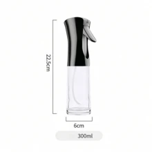 1入組按壓式油噴瓶，透明油罐，空氣炸鍋/油煙控制壺，高壓油噴嘴，不滴漏，不漏油，扇形設計 - 黑色 - 查看 4