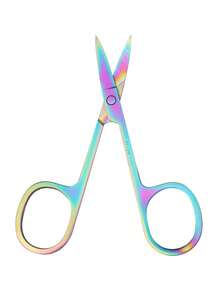 1 pieza Tijeras de cejas, tamaño mini, para cejas y pestañas, empaquetado individualmente, tijeras de belleza, tijeras de colores - Multicolor - Ver 5