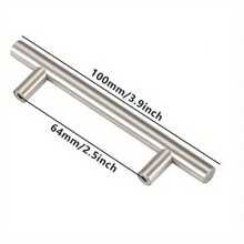 1pc Black/silver Matte Stainless Steel Drawer Handle T-bar Cabinet Pulls Knobs, Kitchen/bathroom/cupboard Door Hardware