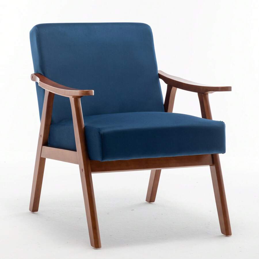 Classic Mid Century Modern Accent Chair With Durable Square Metal Frame