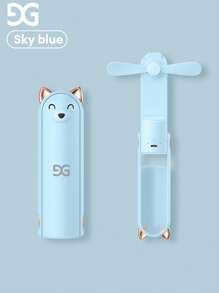 GUSGU S9手持式便攜風扇，長續航，輕巧靜音，可折疊，USB充電，強勁風力，適用於戶外、辦公桌、宿舍，創意禮物 - 藍色 - 查看 1