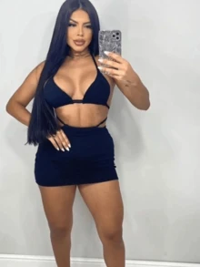 Women Two-Piece Outfits - 黑色 - 查看 2