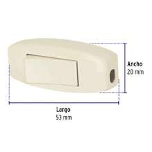 Interruptor de paso 3 A para lámpara, 127 V, Volteck - Plateado - Ver 2