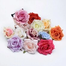 5/15PCS Artificial Flowers Silk Rose Heads Bridal Bouquets Material Fake Plants For Autumn Wedding Vase For Home Dining Room Bedroom Decorations, Festival Birthday Party Accessories, Outdoor Garden Decorations - Rose Flowers - Multi-color - View 10