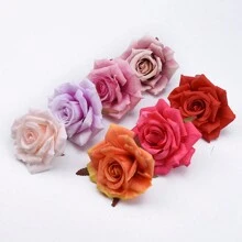 5/15PCS Artificial Flowers Silk Rose Heads Bridal Bouquets Material Fake Plants For Autumn Wedding Vase For Home Dining Room Bedroom Decorations, Festival Birthday Party Accessories, Outdoor Garden Decorations - Rose Flowers - Multi-color - View 7