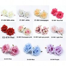 5/15PCS Artificial Flowers Silk Rose Heads Bridal Bouquets Material Fake Plants For Autumn Wedding Vase For Home Dining Room Bedroom Decorations, Festival Birthday Party Accessories, Outdoor Garden Decorations - Rose Flowers - Multi-color - View 3