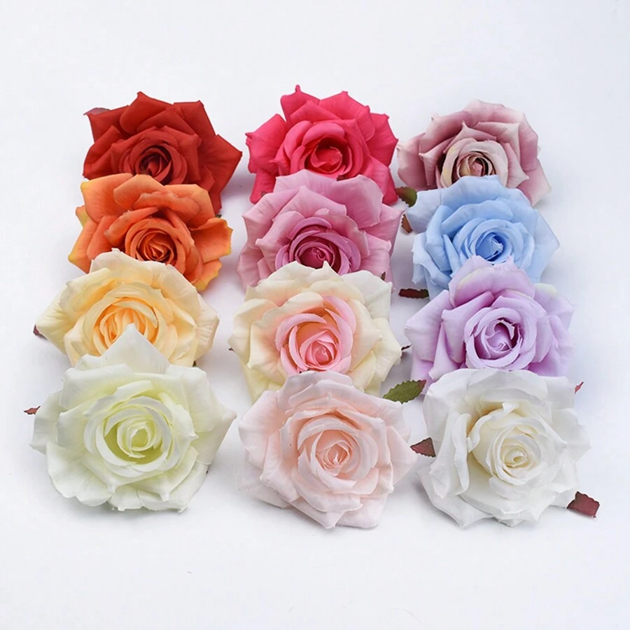 5/15PCS Artificial Flowers Silk Rose Heads Bridal Bouquets Material Fake Plants For Autumn Wedding Vase For Home Dining Room Bedroom Decorations, Festival Birthday Party Accessories, Outdoor Garden Decorations - Rose Flowers - Multi-color - View 1
