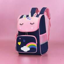 Mochila para niños amplia , Mochila de dibujos unicornio - Azul - Ver 2