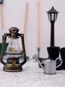 Miniature  Farm Tool Set, Labor Tool Model, Mini , Iron Shovel, Iron Rake, Miniature Straw Hat, Rain Boots, Street Lights, Stress-Reducing Toys, Home Decorations, Handmade Model Making - Multicolor - View 6