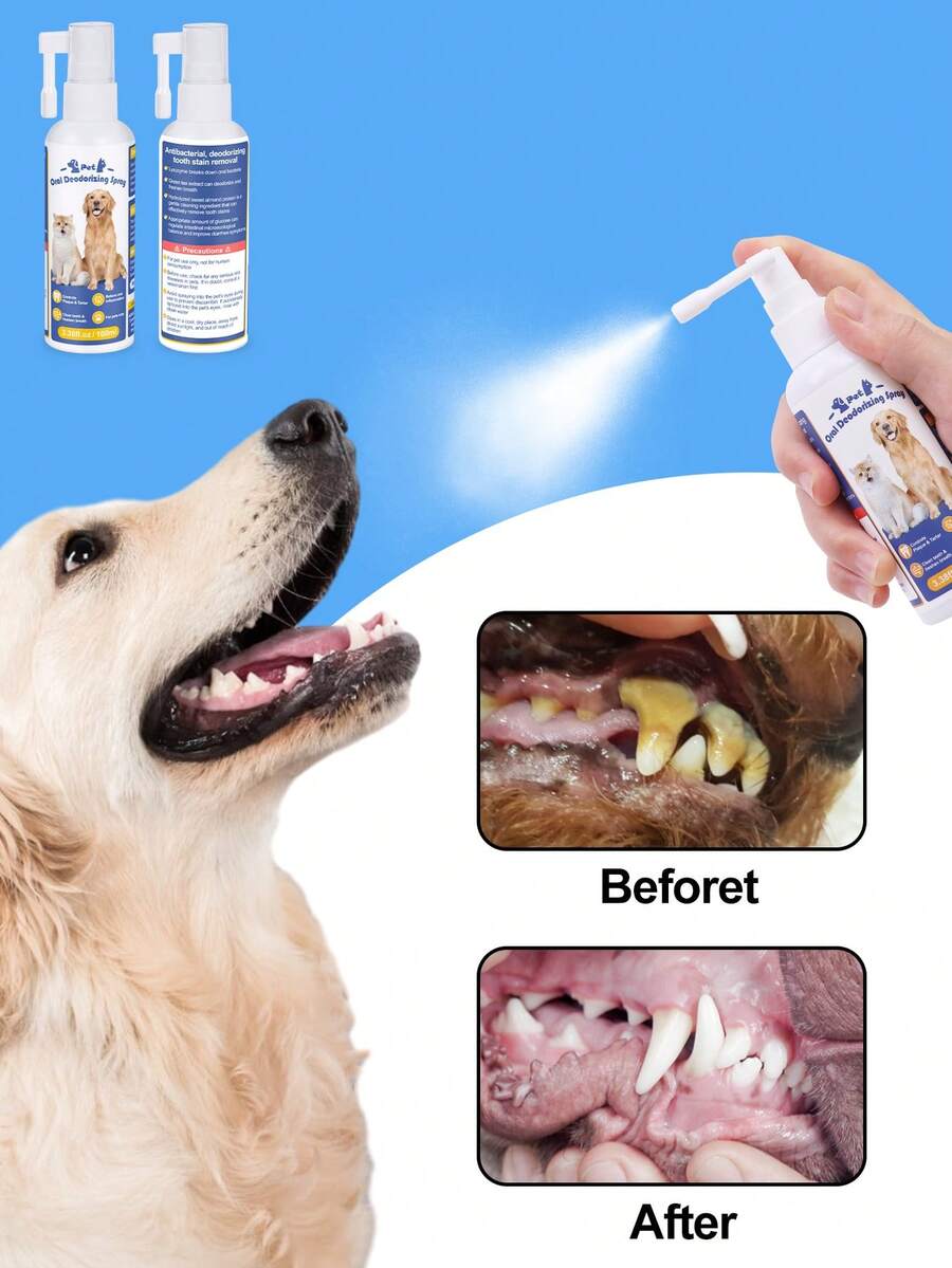 1pc Pet Oral Care Deodorizing Spray, Freshens Breath, Promotes Digestion, Suitable For Dogs & Cats