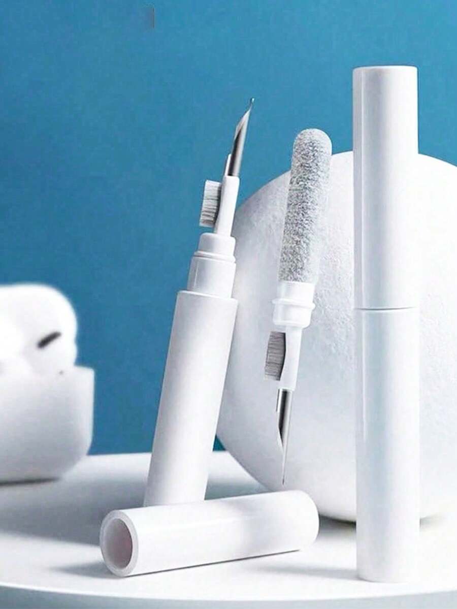 1入組 Airpods 清潔套件，耳塞清潔筆，手機清潔套件，無線耳機清潔筆工具，便攜式 3 合 1 筆記本電腦清潔套件，電子清潔劑帶有海綿和金屬筆尖