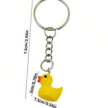 5 件卡通鸭子钥匙扣、可爱动物钥匙扣、零钱包背包汽车吊坠、生日派对盲盒礼物 - 彩色 - 查看 4