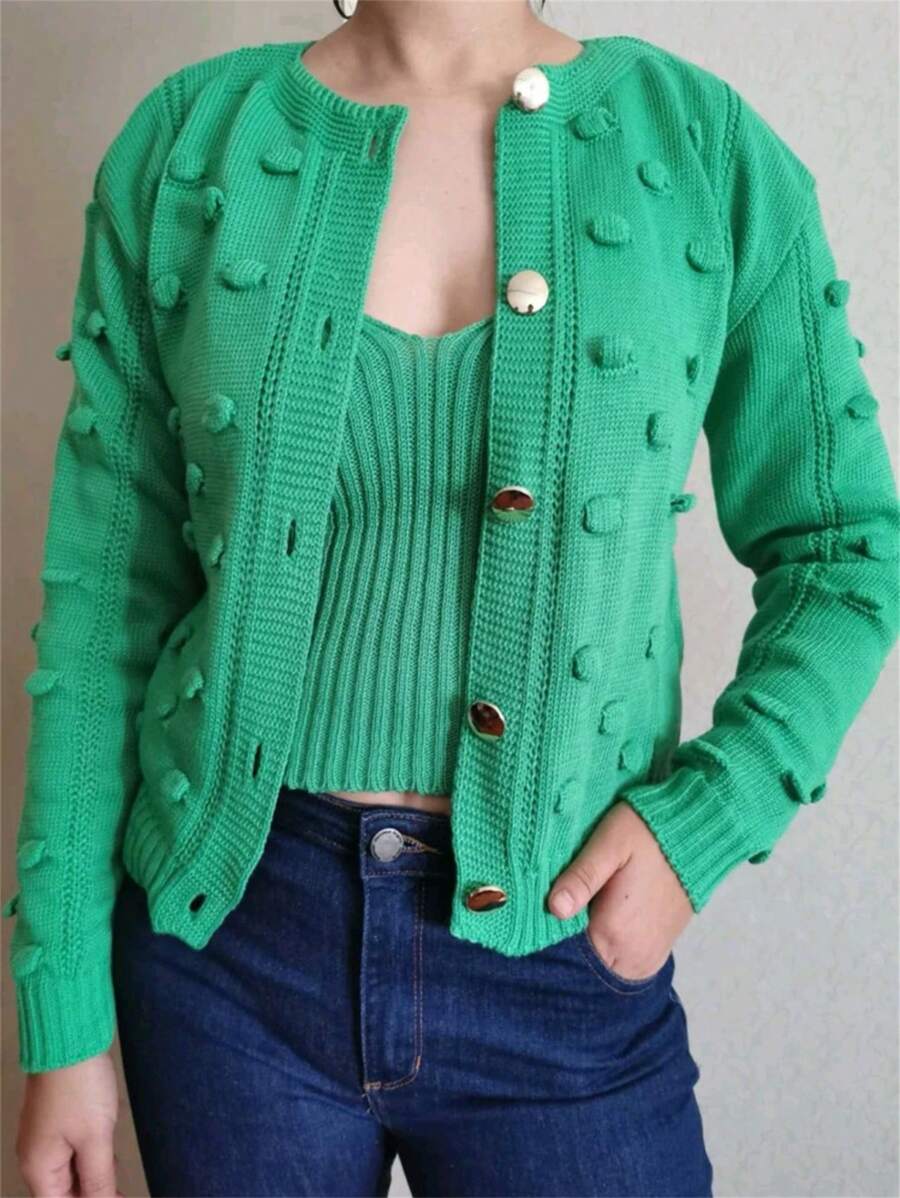 Women Cardigans - Verde - Ver 1