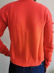 Women Cardigans - Orange - View 2