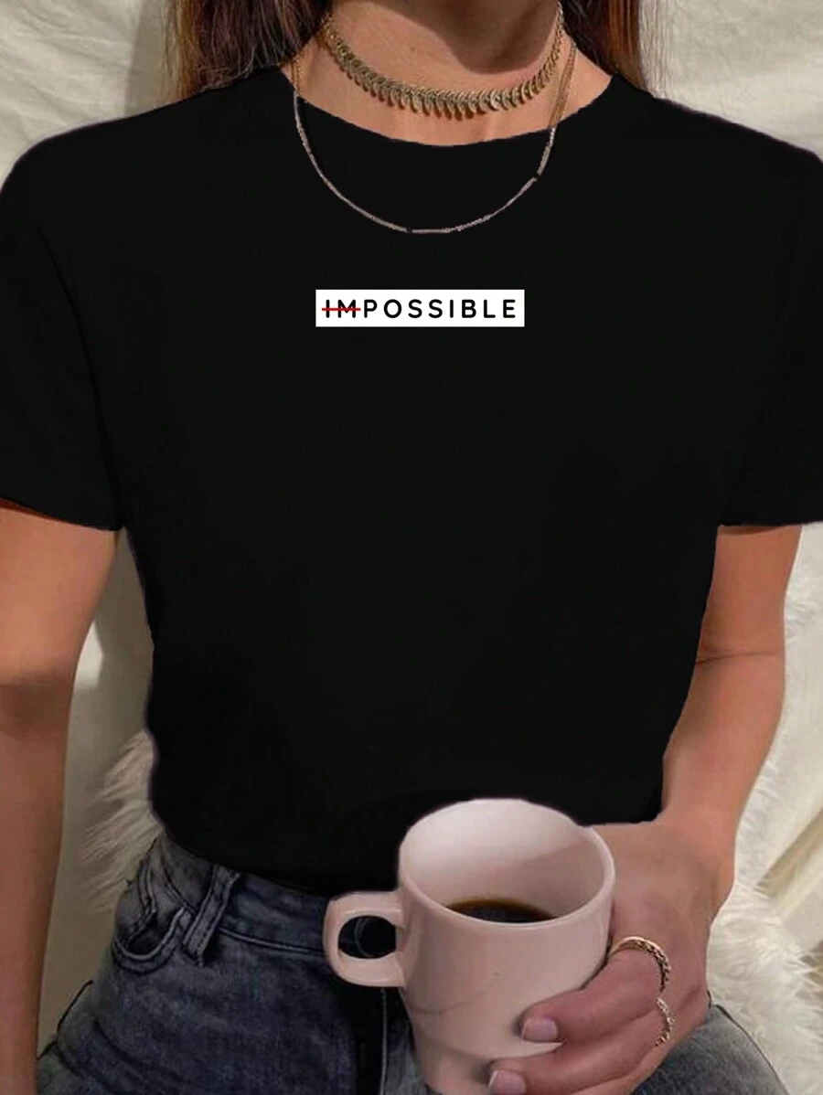 Women T-Shirts - màu đen - Xem 1