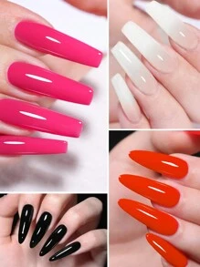 XEIJAYI 1pc 7.3ml Black Gel Nail Polish, French Nail Polish, Soak Off UV Light Cure Gel Polish, Art Design Manicure Salon DIY Salon Gel