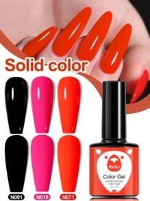 XEIJAYI 1pc 7.3ml Black Gel Nail Polish, French Nail Polish, Soak Off UV Light Cure Gel Polish, Art Design Manicure Salon DIY Salon Gel