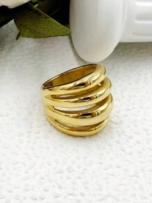 Mazuer Mazuer - One Piece Of Vintage Gold-Tone Four-Layer Wrap Open Ring With Exaggerated Summer Beach Design And Style, Perfect For Women's Dating, Teacher's Day, Graduation, And Other Occasions Such As Holidays, Parties, Daily Wear, Commuting, Vacations.