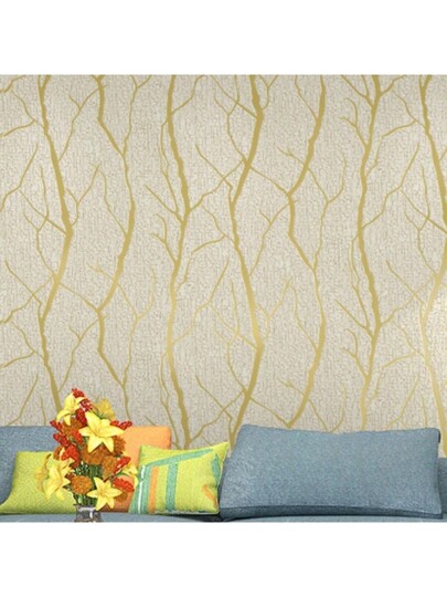 Roll Non Woven Moderne Minimalist Wallpaper Dried Tree Branch Great TV Background Wall, Living Room, Bedroom Walls Repair, Renovation Stickers Peel Wand Panels, Paper, Wallpapers, ation Items Refresh Your Home, Festival Birthday Graduation view 4