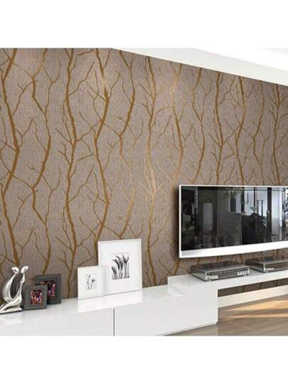 Roll Non Woven Moderne Minimalist Wallpaper Dried Tree Branch Great TV Background Wall, Living Room, Bedroom Walls Repair, Renovation Stickers Peel Wand Panels, Paper, Wallpapers, ation Items Refresh Your Home, Festival Birthday Graduation view 9