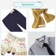 12mm*3m織帶熱轉印貼紙，兼容TZe-FA3 Tz FA231 TZe-FA3R TZe-FAE3貼紙，適用於Brother品牌標籤打印機P-Touch PT-H110 PT-E550W - 藍色字體粉紅色背景 - 查看 5