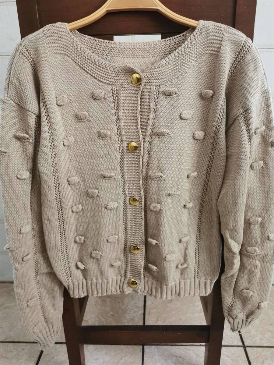 Women Cardigans - Apricot - View 1