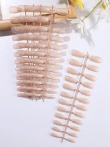 5 st/set Sweet Style Nail Art Strip i Mjölkvit Gradient, Tillgänglig i olika former och längder med tunn högklackad, kort mandel eller fyrkantig design Press On Nails Nageltillbehör - Multifärgad - Visa 16