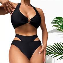 Traje De Baño Bikini Sexy Bañador De Una Pieza Para Dama - Negro - Ver 1